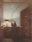 Georg Friedrich Kersting Reader by Lamplight (mk09) oil on canvas